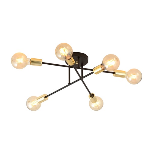 [1175/6B] Lampada da soffitto Veken 6B Gold