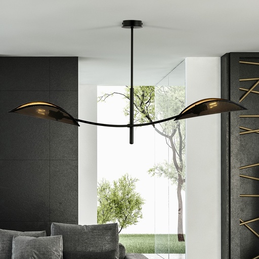 [1106/2] Lampada da soffitto Lotus 2 Black/Gold