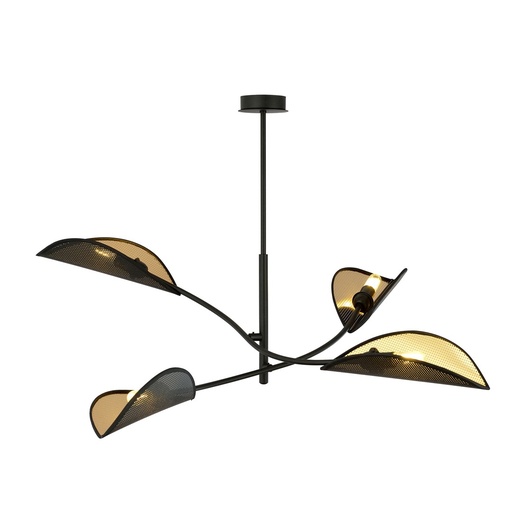 [1106/4] Lampada da soffitto Lotus 4 Black/Gold