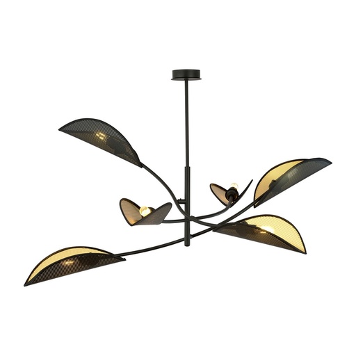 [1106/6] Lampada da soffitto Lotus 6 Black/Gold