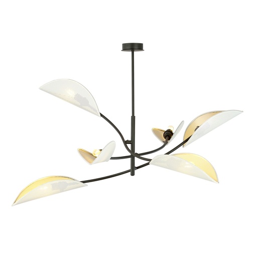 [1107/6] Lampada da soffitto Lotus 6 White/Gold