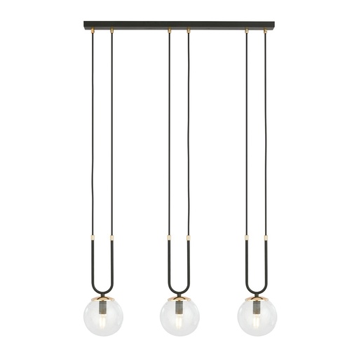 Lampada a sospensione Glam 3 Black/Transparent