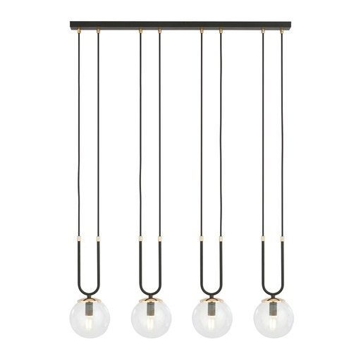 Lampada a sospensione Glam 4 Black/Transparent