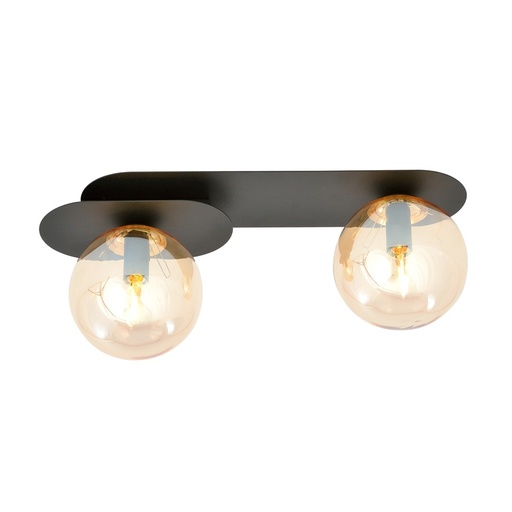 [1120/2] Lampada da soffitto Plaza 2 Black/Miodowy