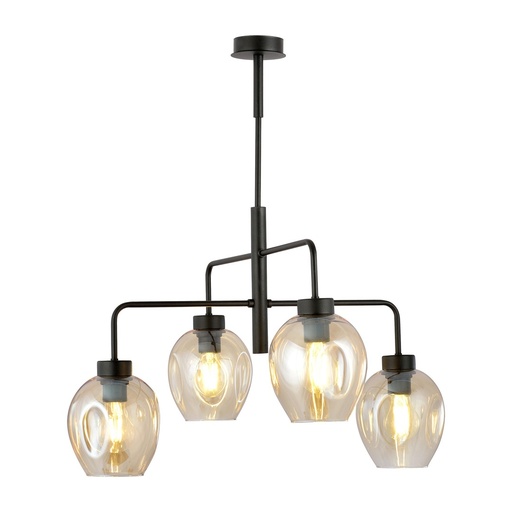 [1165/4] Lampada a sospensione Lukka 4 Black/Amber