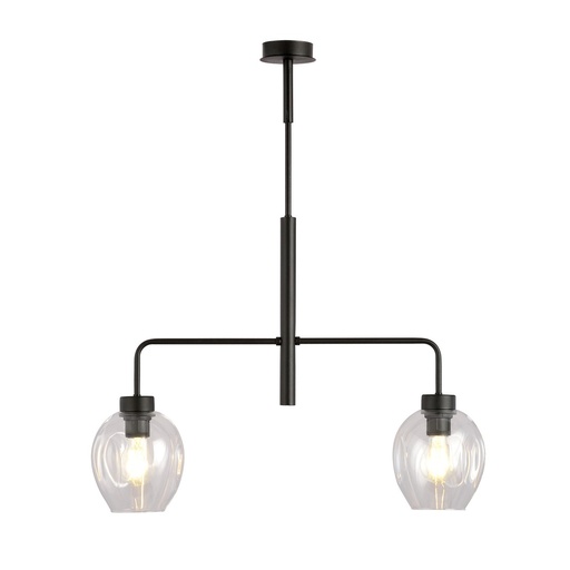[1164/2] Lampada a sospensione Lukka 2 Black/Transparent