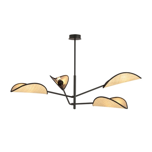 [1160/4] Lampada da soffitto Vene 4 Black/Rattan