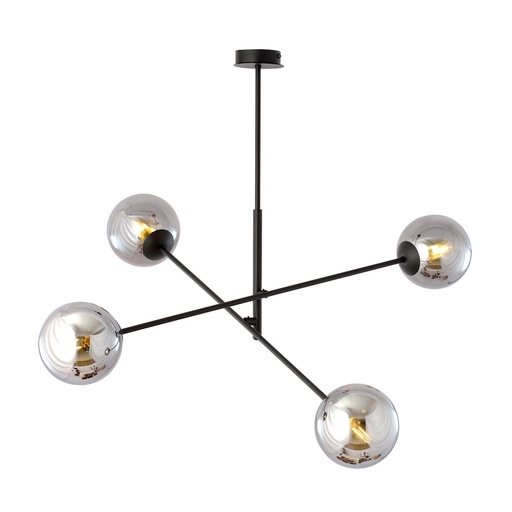[1167/4] Lampada a sospensione Linear 4 Black/Grafit
