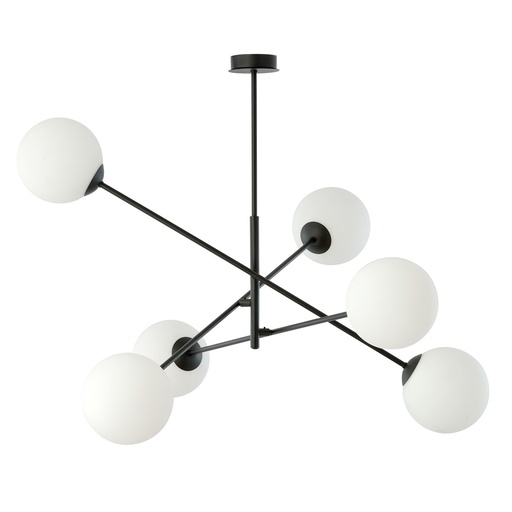 [1169/6] Lampada a sospensione Linear 6 Black/Opal