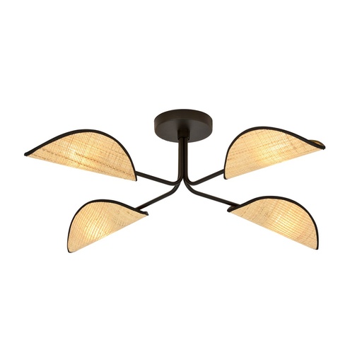 Lampada da soffitto Gomez 4 Rattan