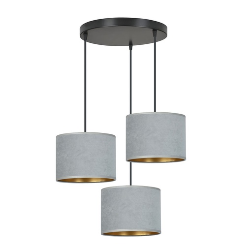 [1050/3PREM] Lampada a sospensione Hilde 3 Bl Premium Gray