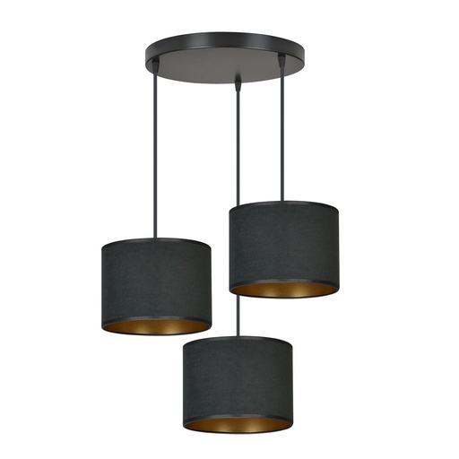 [1054/3PREM] Lampada a sospensione Hilde 3 Bl Premium Black