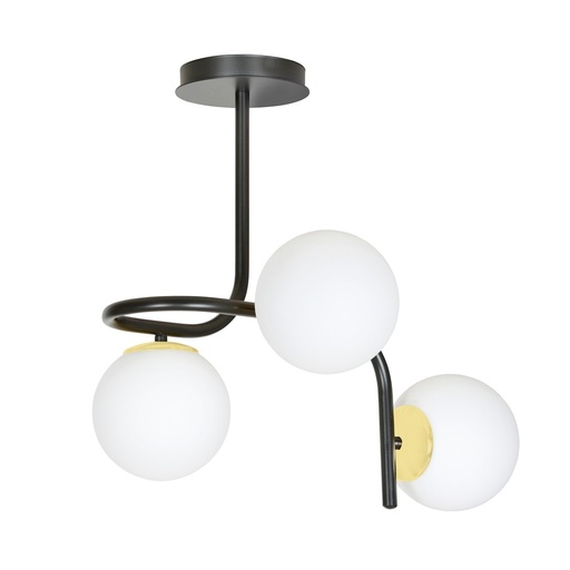 [1032/3] Lampada da soffitto Ragnar 3 Black Gold