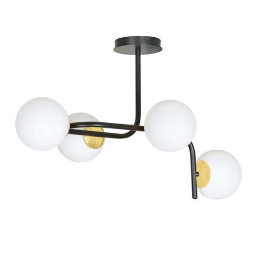 [1032/4A] Lampada da soffitto Ragnar 4A Black Gold