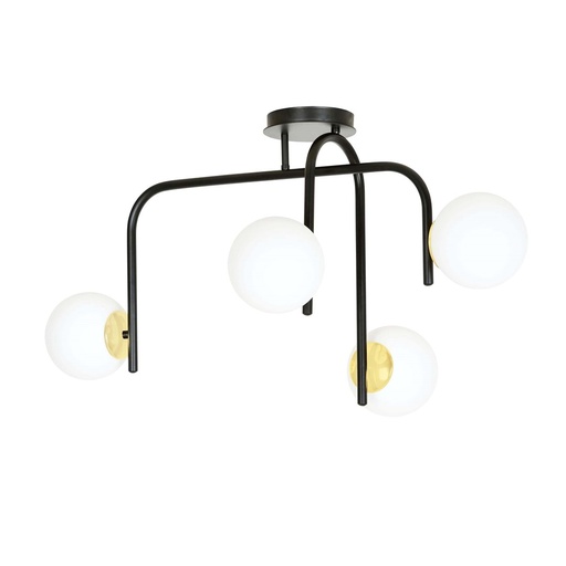 [1032/4B] Lampada da soffitto Ragnar 4B Black Gold