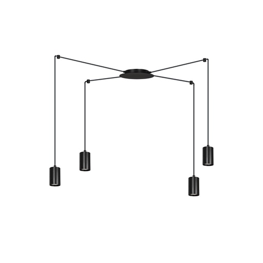 [524/4] Lampada a sospensione Traker 4 Bl/Black