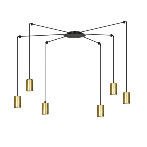 [526/6] Lampada a sospensione Traker 6 Bl/Gold