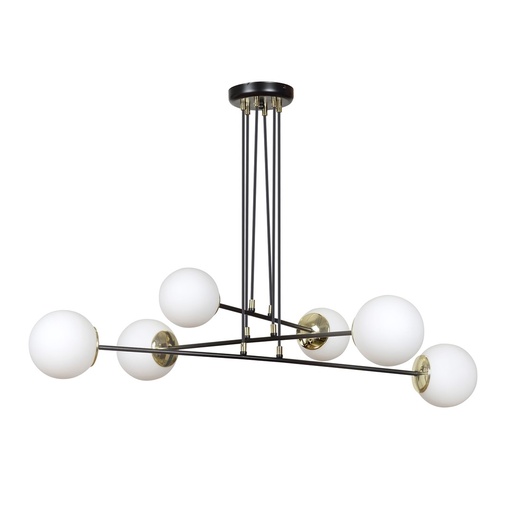 [966/6] Lampada a sospensione Ognis 6 Black