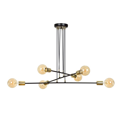[785/6] Lampada a sospensione Vesio 6 Black
