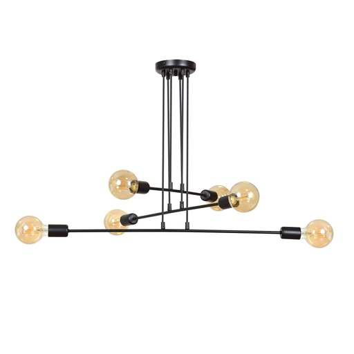 [696/6] Lampada a sospensione Multipo 6 Black