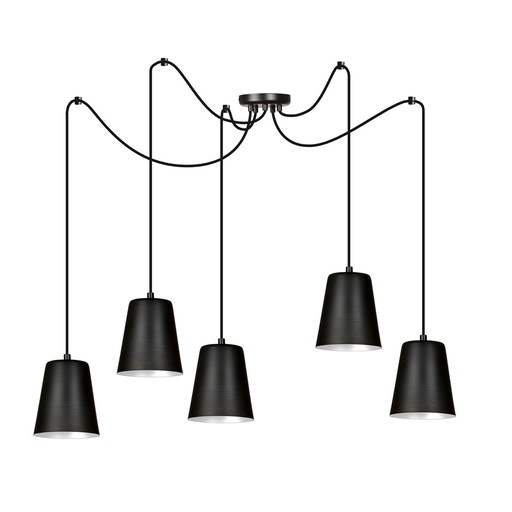 [454/5] Lampada a sospensione Link 5 Black / White
