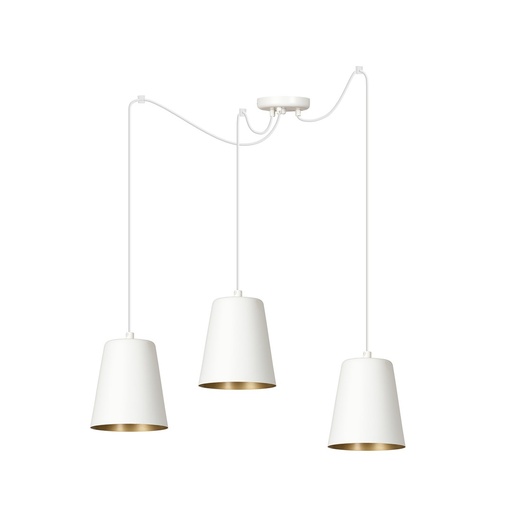 [456/3] Lampada a sospensione Link 3 White / Gold