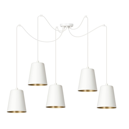 [456/5] Lampada a sospensione Link 5 White / Gold