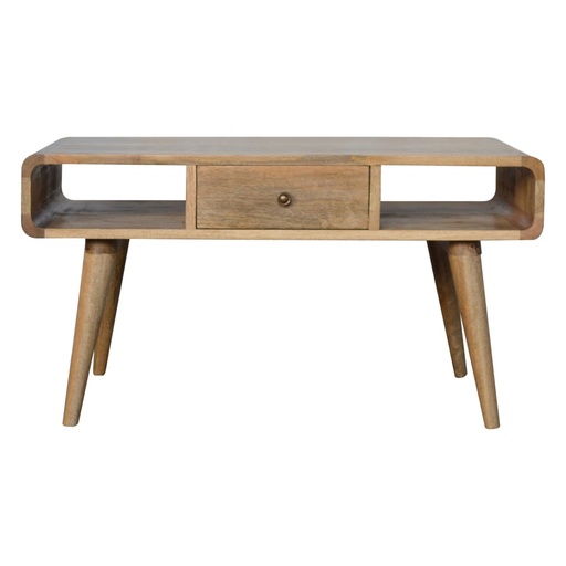 [IN713] Curved Oak-ish Coffee Table