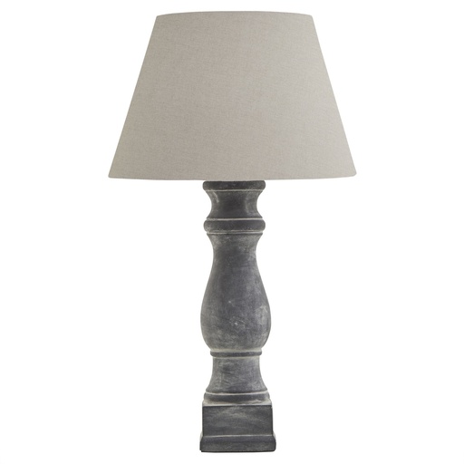 [23024] Lampada da tavolo a candelabro grigio Amalfi con paralume in lino
