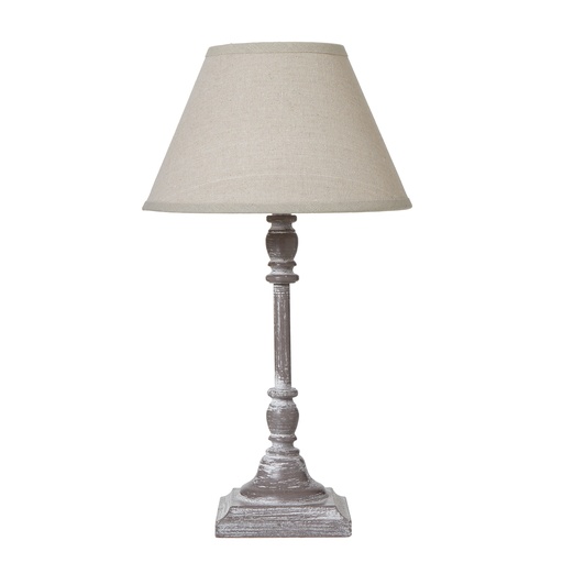 [23881] Lampada da tavolo a stelo Antia con paralume in lino