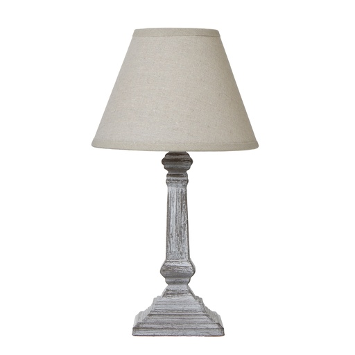 [23889] Lampada da tavolo a colonna Capsa con paralume in lino