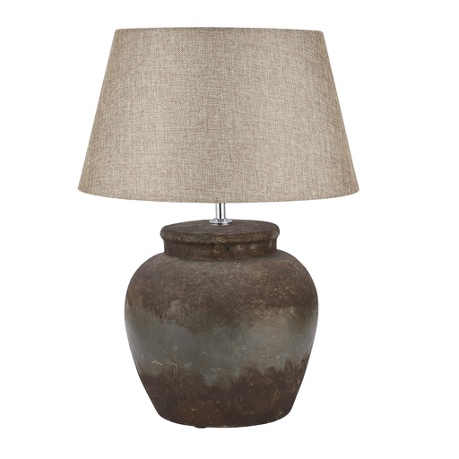 [19426] Lampada da tavolo in ceramica Castello in pietra invecchiata