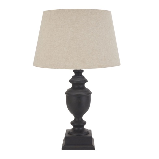 [22666] Lampada a urna grigia della collezione Delaney con paralume in lino