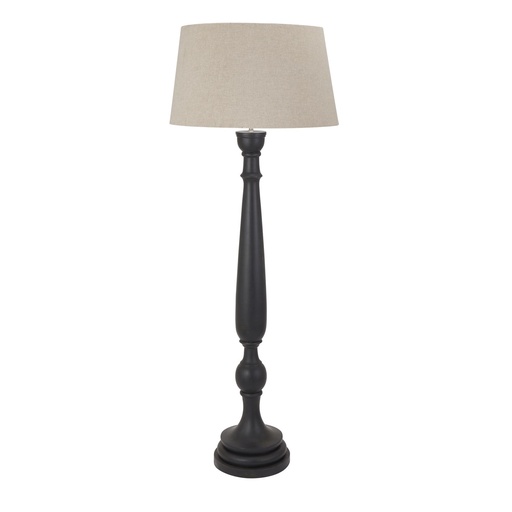 [22665] Lampada da terra Delaney Grey Droplet con paralume in lino