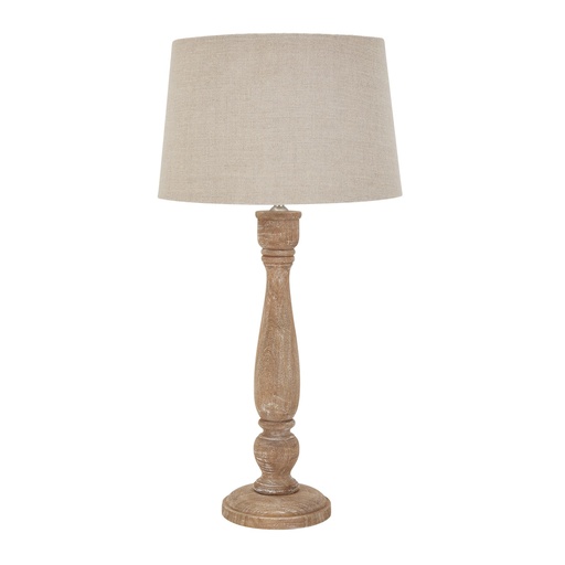 [22668] Lampada a candelabro Delaney Natural Wash con paralume in lino