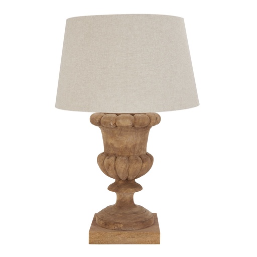 [22664] Lampada scanalata Delaney Natural Wash con paralume in lino