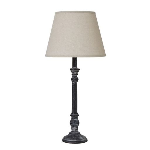 [23891] Lampada da tavolo a stelo Isca con paralume in lino