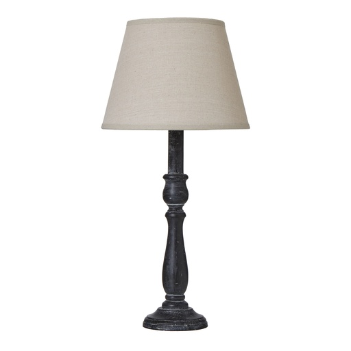 [23883] Lampada da tavolo a colonna Ravenna con paralume in lino